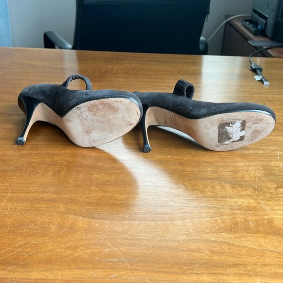 Sz 8 Max Studio Gray Suede Mary Jane Stacked Heel Stilettos, barely worn 4” heel - Picture 5 of 8